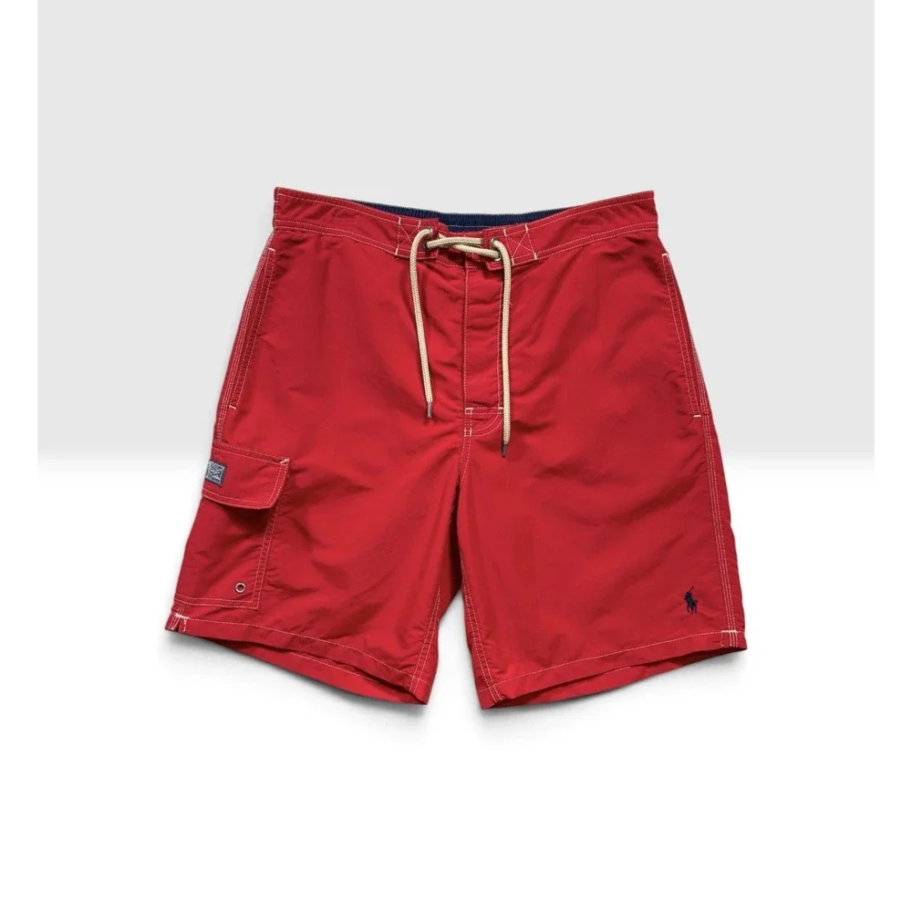 Polo Ralph Lauren Mens Swim Trunks Board Shorts Lined Drawstring Sz Medium -2127